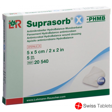 Suprasorb X + Phmb Wundverband Hydrobalance 5x5cm Steril 5 Stück buy online