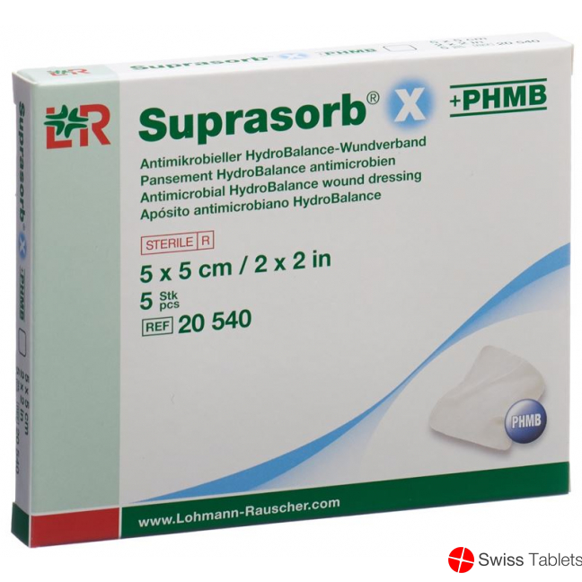 Suprasorb X + Phmb Wundverband Hydrobalance 5x5cm Steril 5 Stück buy online