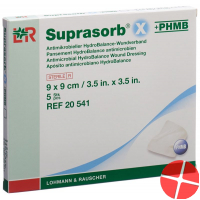 Suprasorb X + Phmb Wundverband Hydrobalance 9x9cm Steril 5 Stück