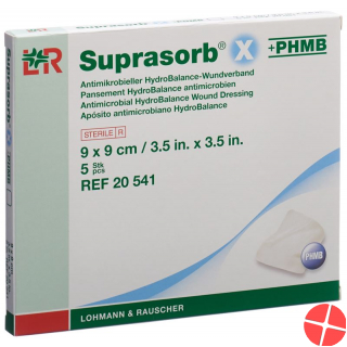 Suprasorb X + Phmb Wundverband Hydrobalance 9x9cm Steril 5 Stück