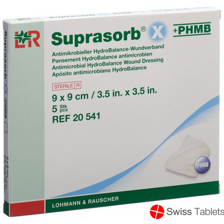 Suprasorb X + Phmb Wundverband Hydrobalance 9x9cm Steril 5 Stück buy online