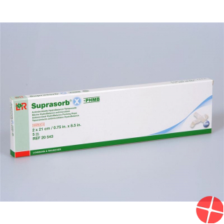 Suprasorb X + Phmb Tamponad Hydr 2x21cm Steril 5 Stück