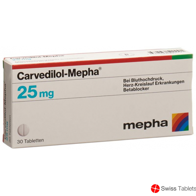 Carvedilol Mepha Tabletten 25mg 30 Stück buy online