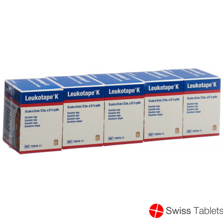 Leukotape K Pflasterbinde 5mx5cm Hautfarbig 5 Stück buy online