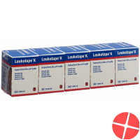 Leukotape K Pflasterbinde 5mx5cm Rot 5 Stück