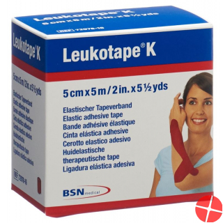 Leukotape K elastischer Tapeverband 5m x 5cm Rot