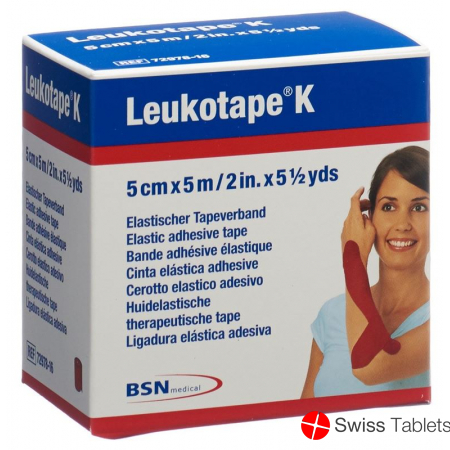 Leukotape K elastischer Tapeverband 5m x 5cm Rot buy online