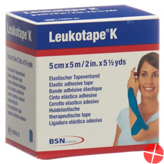 Leukotape K elastischer Tapeverband 5m x 5cm Blau