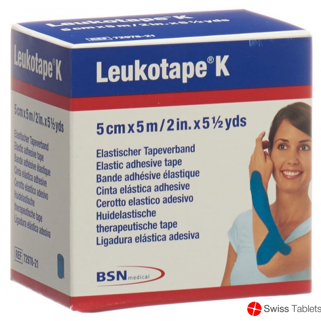 Leukotape K elastischer Tapeverband 5m x 5cm Blau buy online