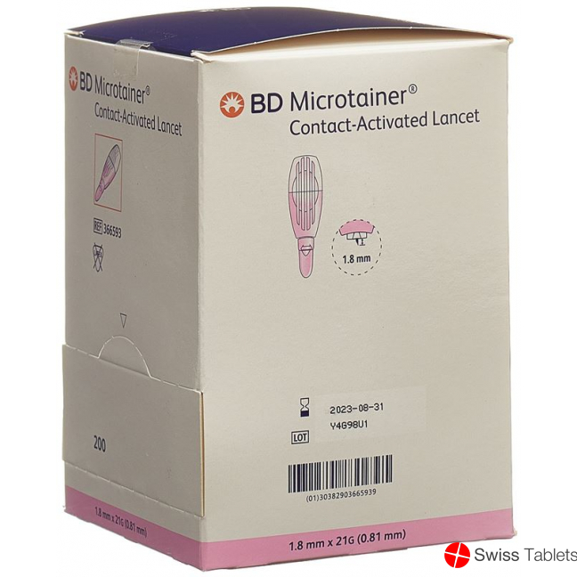 BD Microtainer Lanzetten 1.8mm x 21g Pink 200 Stück buy online