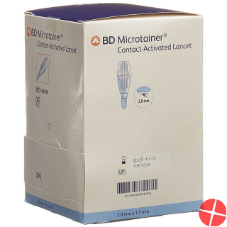 BD Microtainer Lanzetten 2mm x 1.5mm Blau 200 Stück