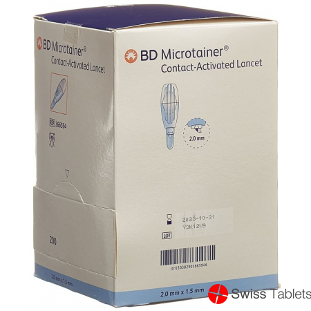 BD Microtainer Lanzetten 2mm x 1.5mm Blau 200 Stück buy online