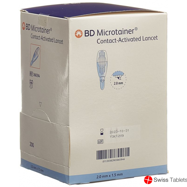 BD Microtainer Lanzetten 2mm x 1.5mm Blau 200 Stück buy online