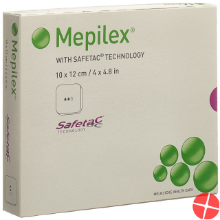 Mepilex Schaumverband Safetac 10x12cm Silik 5 Stück