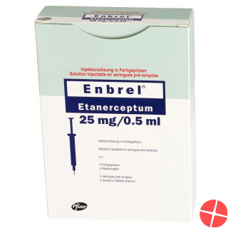 Enbrel Injektionslösung 25mg/0.5ml 4 Fertigspritzen 0.5ml