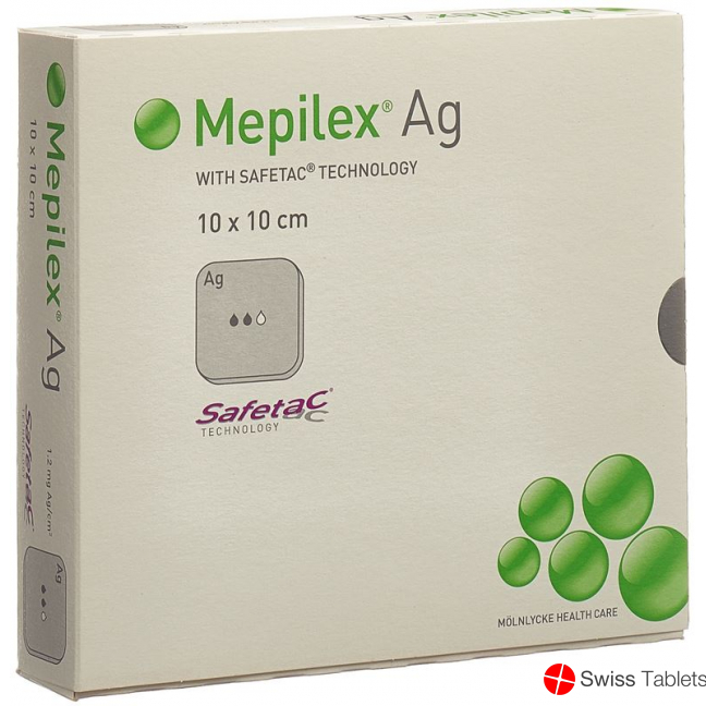 Mepilex Ag Schaumverband Safetac 10x10cm Sil 5 Stück buy online