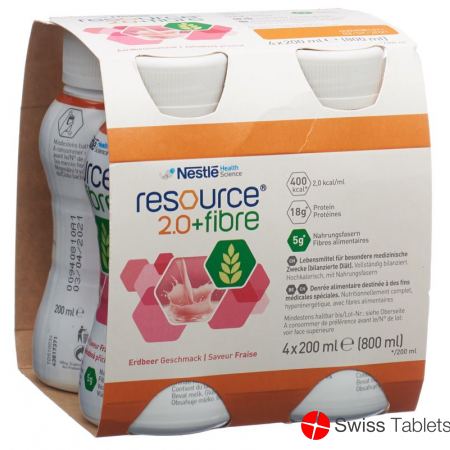 Resource 2.0 Fibre Drink Erdbeer 4x 200ml buy online