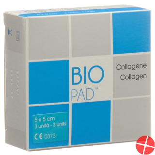 Biopad Collagen Pad Wundauflage 5x5cm 3 Stück