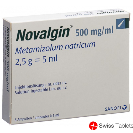 Novalgin 50% Injektionslösung 2.5g/5ml I.m/i.v 5 Ampullen 5ml buy online