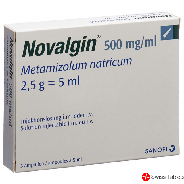 Novalgin 50% Injektionslösung 2.5g/5ml I.m/i.v 5 Ampullen 5ml buy online
