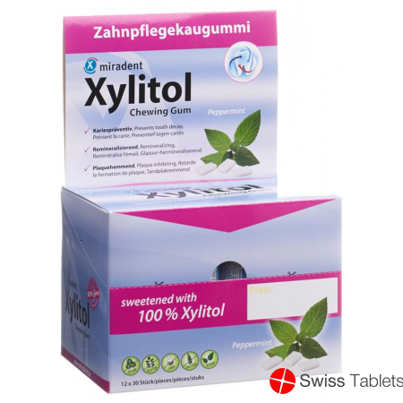 Miradent Xylitol Zahnpflege Kaugummi Min 12x 30 Stück buy online