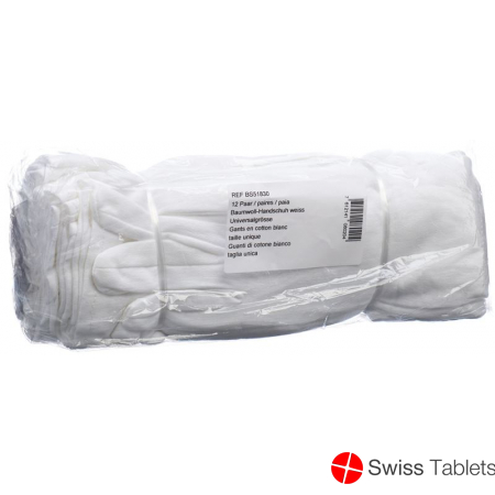 Salzmann cotton gloves white one size 12 pairs buy online