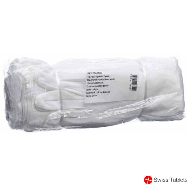 Salzmann cotton gloves white one size 12 pairs buy online