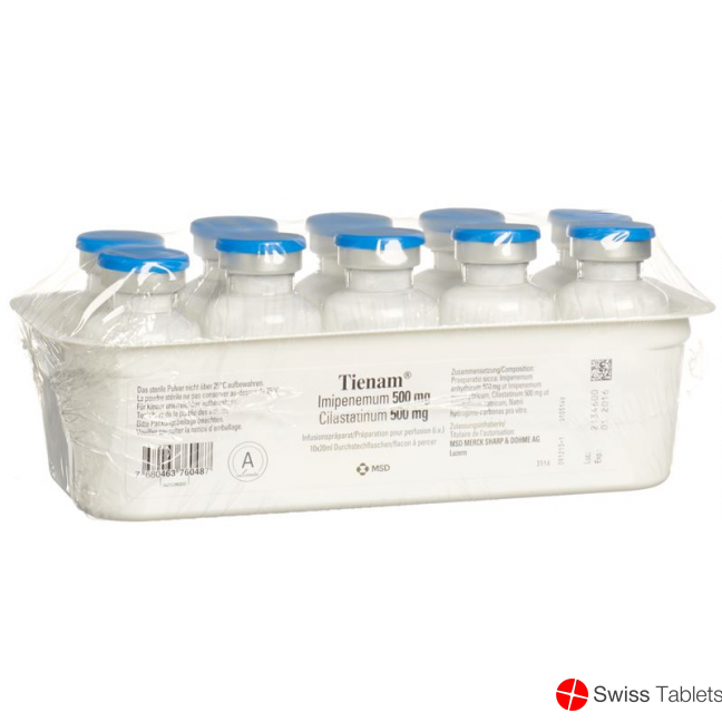 Tienam Trockensubstanz 500mg i.v. Ampullen 10 Stück buy online