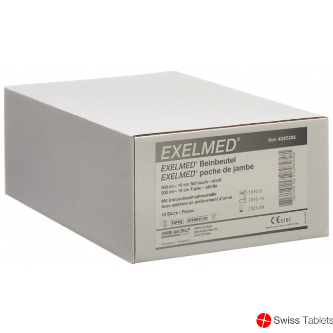 Exelmed Set 10x Beinbeut 500ml 10cm +1 Paa Halteba buy online