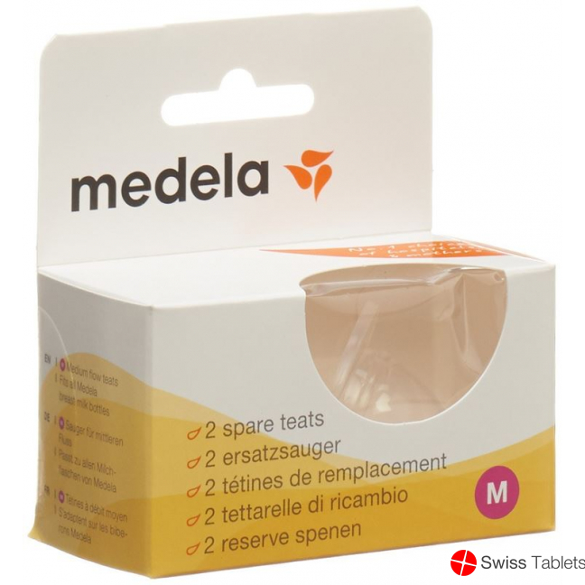 Medela Ersatzsauger 2 Stück mit mittlerem Fluss Grösse M buy online