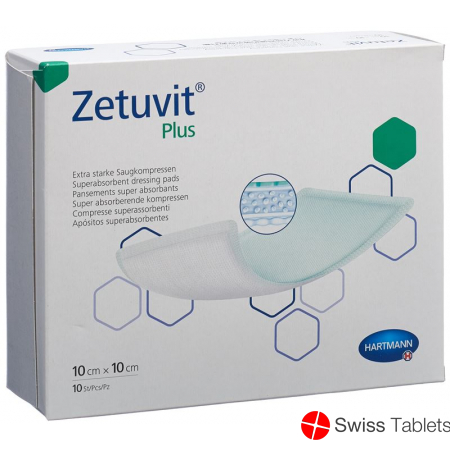 Zetuvit Plus Absorptionsverband 10x10cm 10 Stück buy online