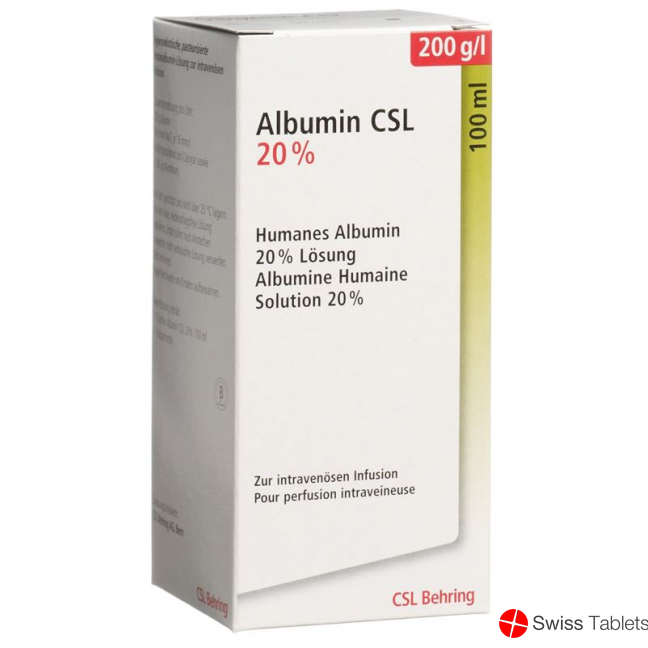 Albumin Csl Infusionslösung 20% 100ml buy online