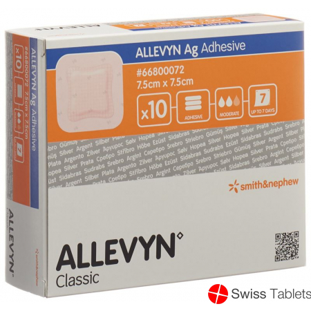 Allevyn Ag Adhesive Wundkompressen 7.5x7.5cm 10 Stück buy online