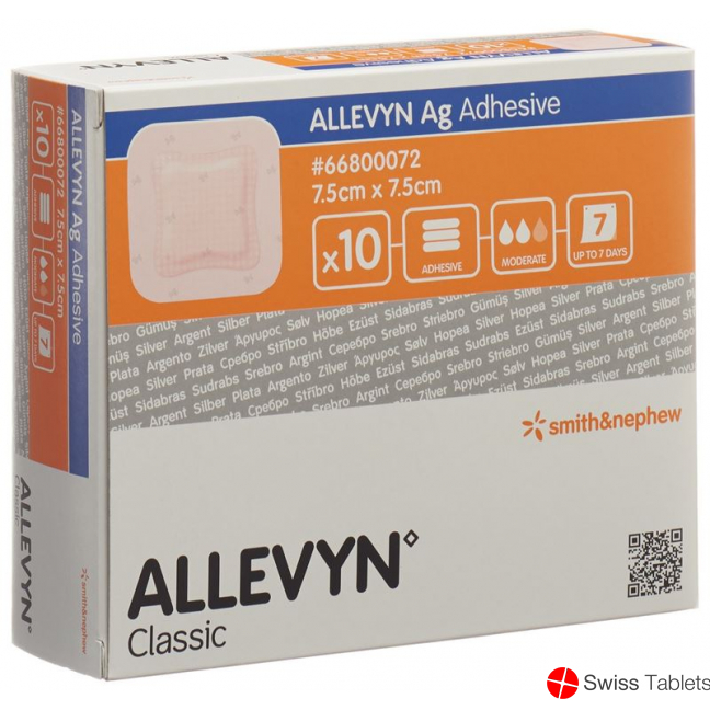 Allevyn Ag Adhesive Wundkompressen 7.5x7.5cm 10 Stück buy online