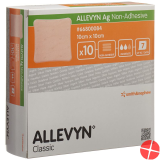 Allevyn Ag Non-Adhesive Wundkompressen 10x10cm 10 Stück Allevyn Ag Non-Adhesive Wundkompressen 10x10cm 10 Stück