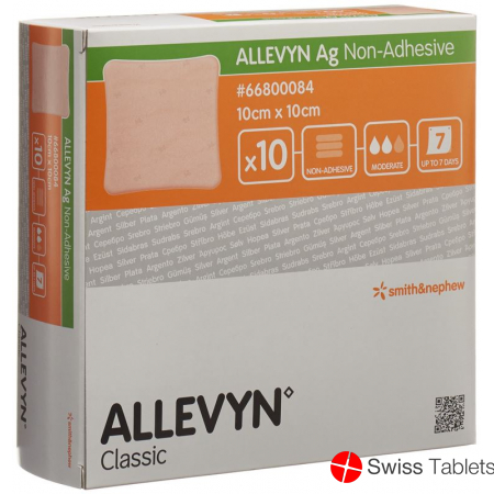 Allevyn Ag Non-Adhesive Wundkompressen 10x10cm 10 Stück buy online
