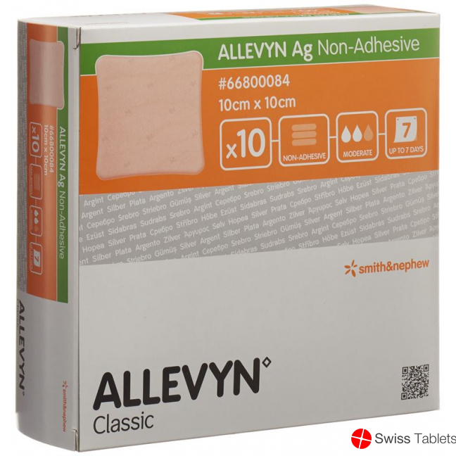 Allevyn Ag Non-Adhesive Wundkompressen 10x10cm 10 Stück buy online