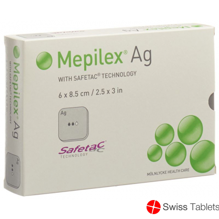 Mepilex Ag Schaumverband Safetac 6x8.5cm Sil 5 Stück buy online
