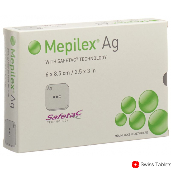 Mepilex Ag Schaumverband Safetac 6x8.5cm Sil 5 Stück buy online