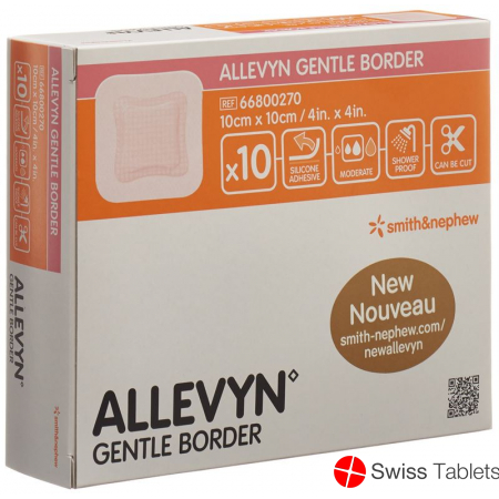 Allevyn Gentle Border Wundverband 10x10cm 10 Stück buy online