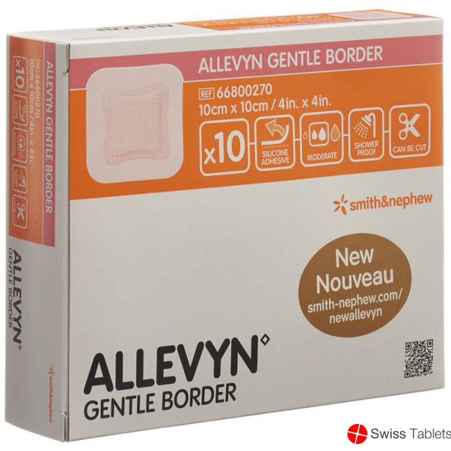 Allevyn Gentle Border Wundverband 10x10cm 10 Stück buy online