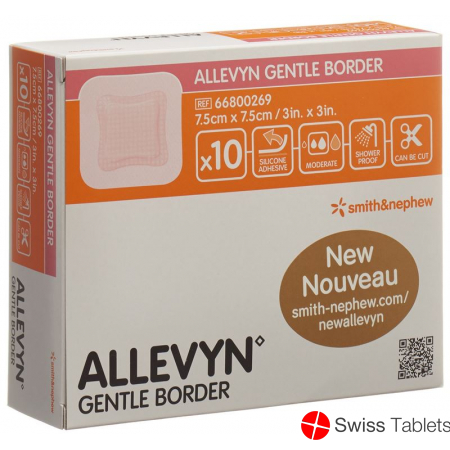 Allevyn Gentle Border Wundverband 7.5x7.5cm 10 Stück buy online