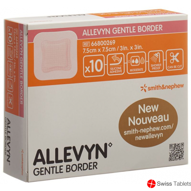 Allevyn Gentle Border Wundverband 7.5x7.5cm 10 Stück buy online