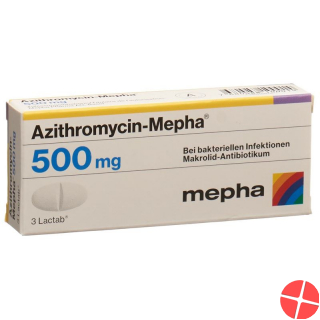 Azithromycin Mepha 500 Lactabs 500mg 3 Stück