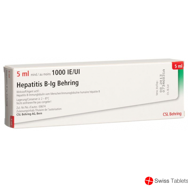 Hepatitis B Immungl Behring 1000 Ie Fertigspritze 5ml buy online