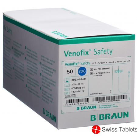 Venofix Safety 23g 0.65x19mm Blau Schl30cm 50 Stück buy online Venofix Safety 23g 0.65x19mm Blau Schl30cm 50 Stück buy online
