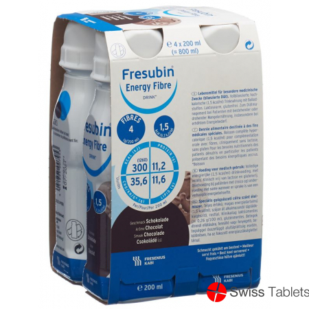 Fresubin Energy Fibre Drink Schokolade 4x 200ml buy online