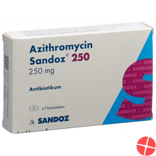 Azithromycin Sandoz Filmtabletten 250mg 4 Stück