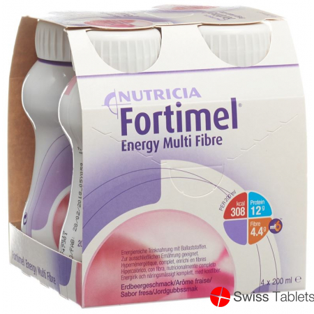 Fortimel Energy MultiFibre Erdbeer 4x 200ml buy online