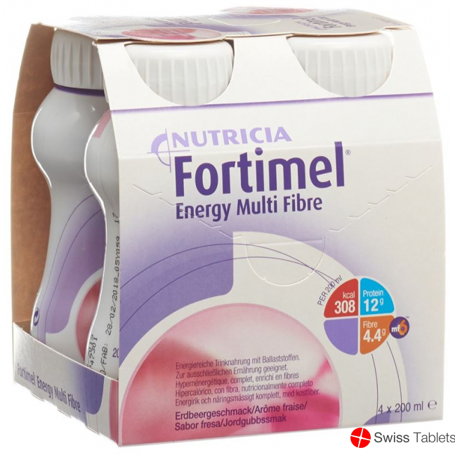 Fortimel Energy MultiFibre Erdbeer 4x 200ml buy online